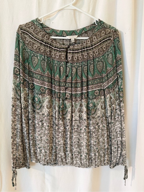 Lucky Brand Tops - Lucky Brand Lightweight Green Paisley Peasant Blouse - Women